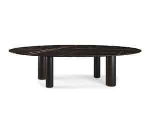 Roll Keramik table de Cattelan Italia, signée Paolo Cattelan, allie innovation, élégance et équilibre grâce à sa base cylindrique sculpturale et son plateau en céramique Marmi raffiné. Disponible chez D-Style Interior.