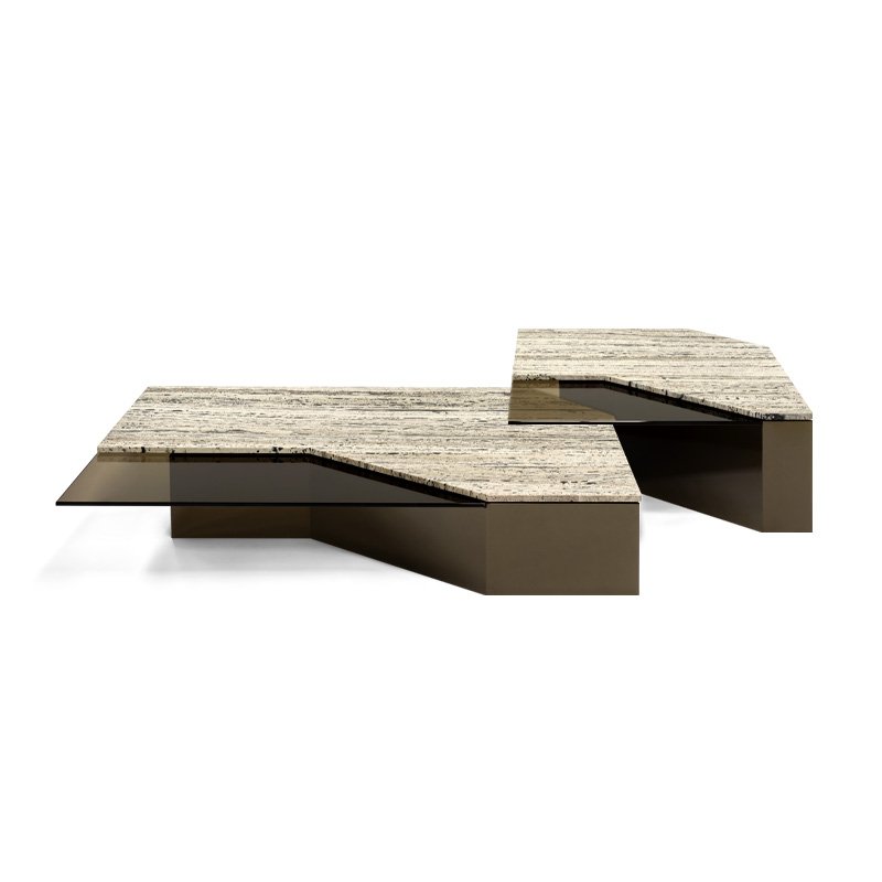 Roswell – Table basse design en marbre et verre | Arketipo