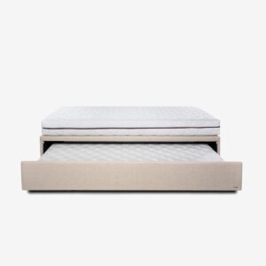 Canapé-lit design haut de gamme Duetto Colunex, avec tiroir de rangement et deux matelas, disponible chez D-Style Interior.