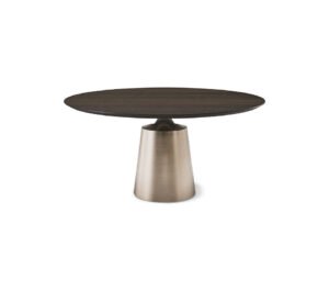 Yoda Wood table design haut de gamme en bois naturel par Cattelan Italia, avec base conique en acier et finitions élégantes. Disponible chez D-Style Interior.