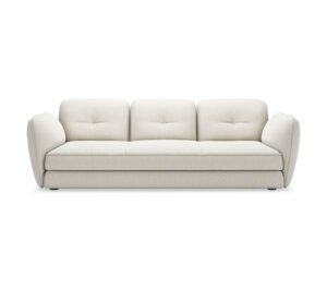 MICHAEL Canapé modulable semi-circulaire avec poufs et dossiers incurvés, alliant confort et design élégant. Disponible chez D-Style Interior.