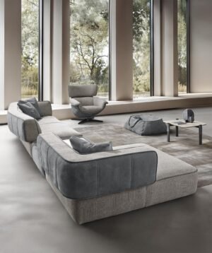 Morgan canapé modulable haut de gamme par Gamma Arredamenti, alliant confort, modularité et design raffiné. Disponible chez D-Style Interior.