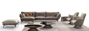 Hollywood canapé design haut de gamme en cuir par Gamma Arredamenti. Design audacieux, finitions artisanales et confort absolu. Disponible chez D-Style Interior.
