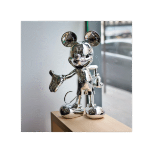 Mickey Welcome Chromé Medium – Sculpture design haut de gamme Leblon Delienne en finition chromée, disponible chez D-Style Interior
