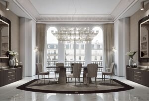 Ambra chaise design haut de gamme par Vittoria Frigerio avec matelassage tressé et pieds en hêtre massif. Disponible chez D-Style Interior.
