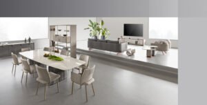 Philly Table à manger design haut de gamme issue de la collection GMM Capsule. Élégance architecturale et finitions personnalisables, disponible chez D-Style Interior.