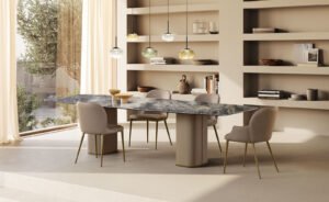 Medea, une chaise design en cuir signée Gamma Arredamenti. Élégante, confortable et moderne, disponible chez D-Style Interior.
